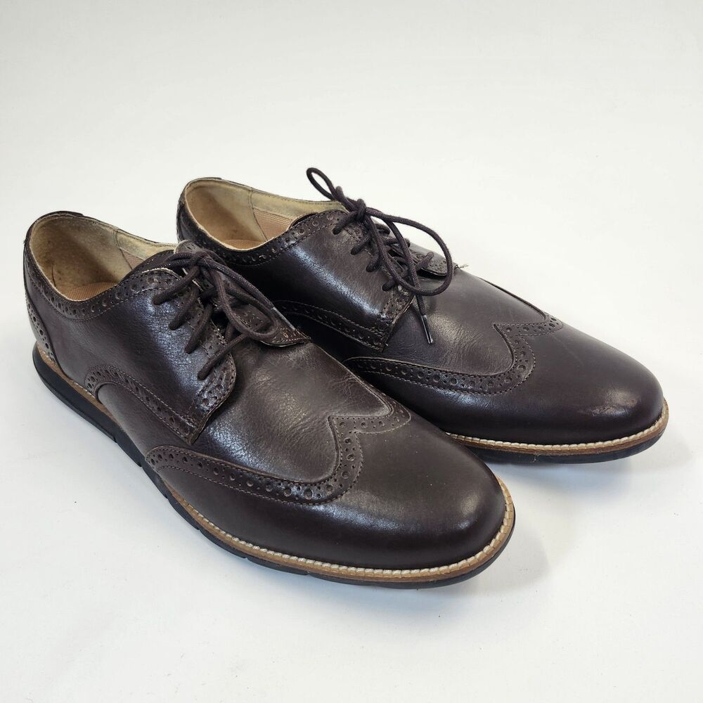 Cole Haan Grandsprint II Shoes Men's 12 M C12697 Brown Leather Wingtip Oxfords